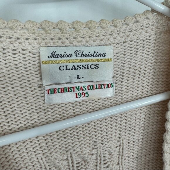 Vintage 1995 knit cute ugly Christmas sweater cardigan - Picture 7 of 12